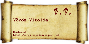 Vörös Vitolda névjegykártya